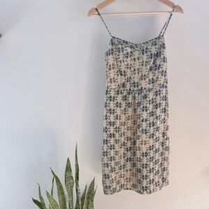 Moulinette Soeurs Blue and Cream Tie-Dye Spaghetti Strap Mini Dress